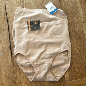 2 Pair Bali Tummy Solutions Underwear Seamless Nude Beige XL Shapewear Panties